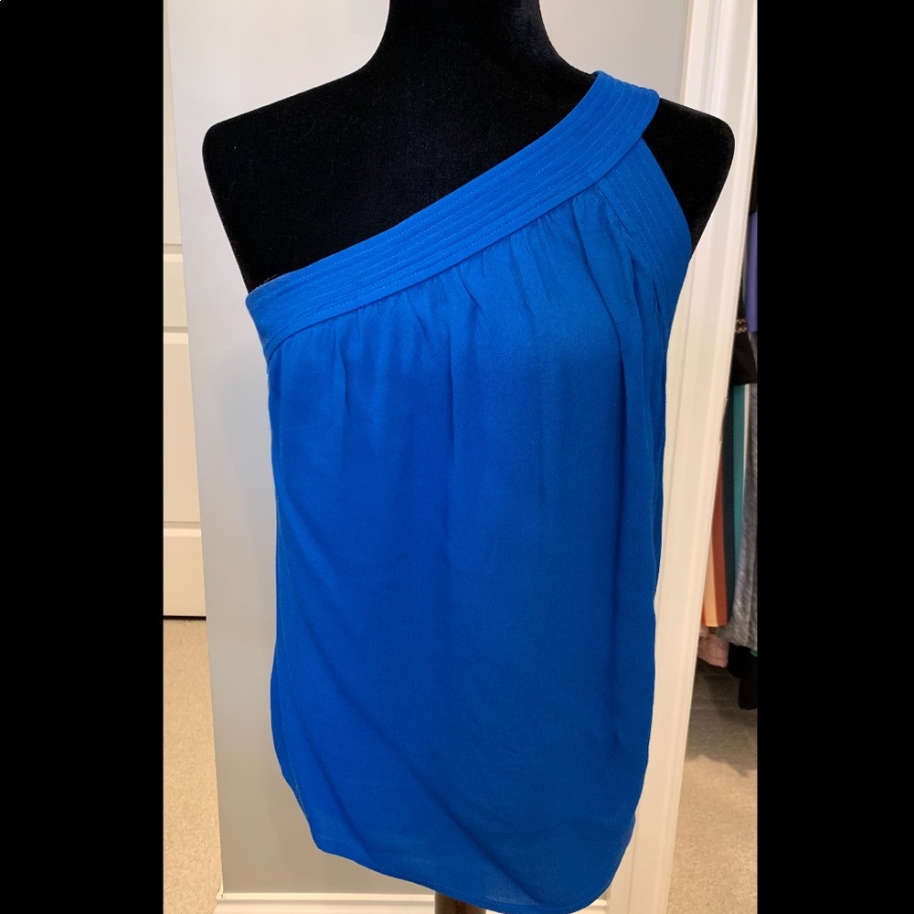 Blue one shoulder top